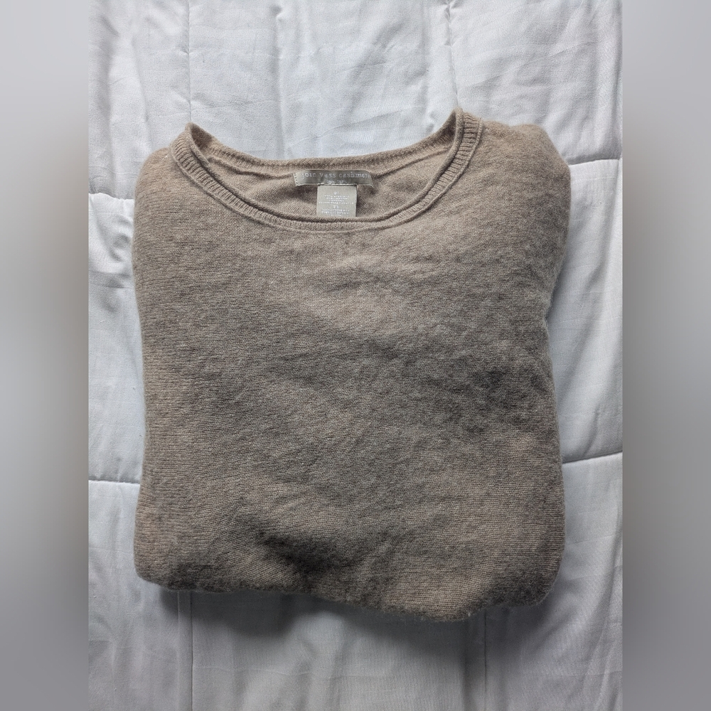 Joan Vass 100% Cashmere Crew Neck Sweater